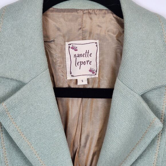 Nanette Lepore Vintage Ruffle Pale Green Blazer Size S - Picture 6 of 9